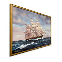 Signed Maritime Acrylic on Canvas, ca. 1980