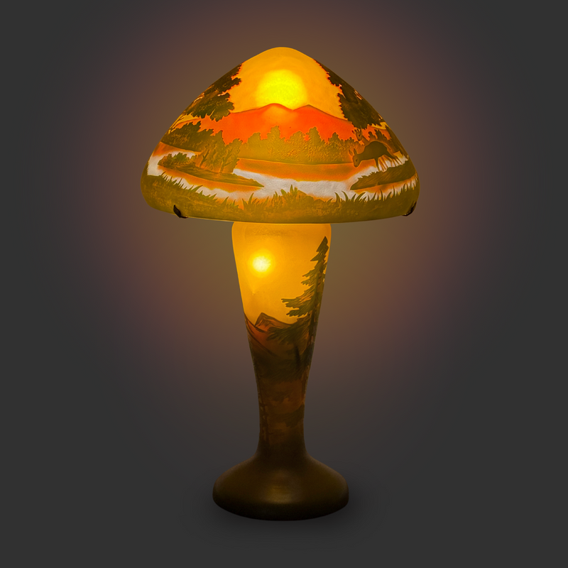 Émile Gallé Reproduction Cameo Glass Table Lamp