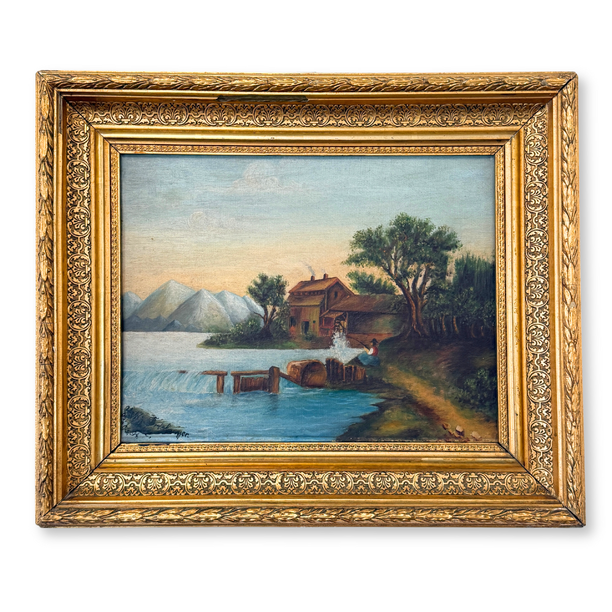 Oil on Canvas River Landscapes by Brielmayer (Pair), 1894