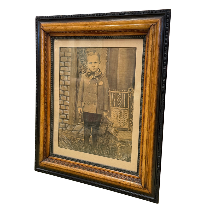 Antique Framed Pastel Portrait