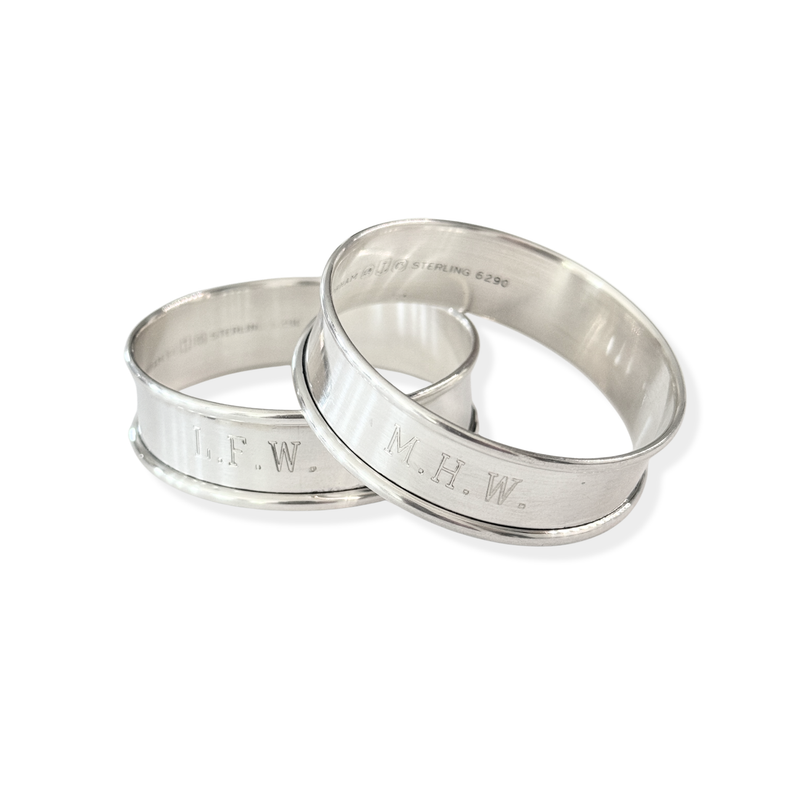 Gorham Sterling Silver "6290" Monogrammed Napkin Rings (Pair)