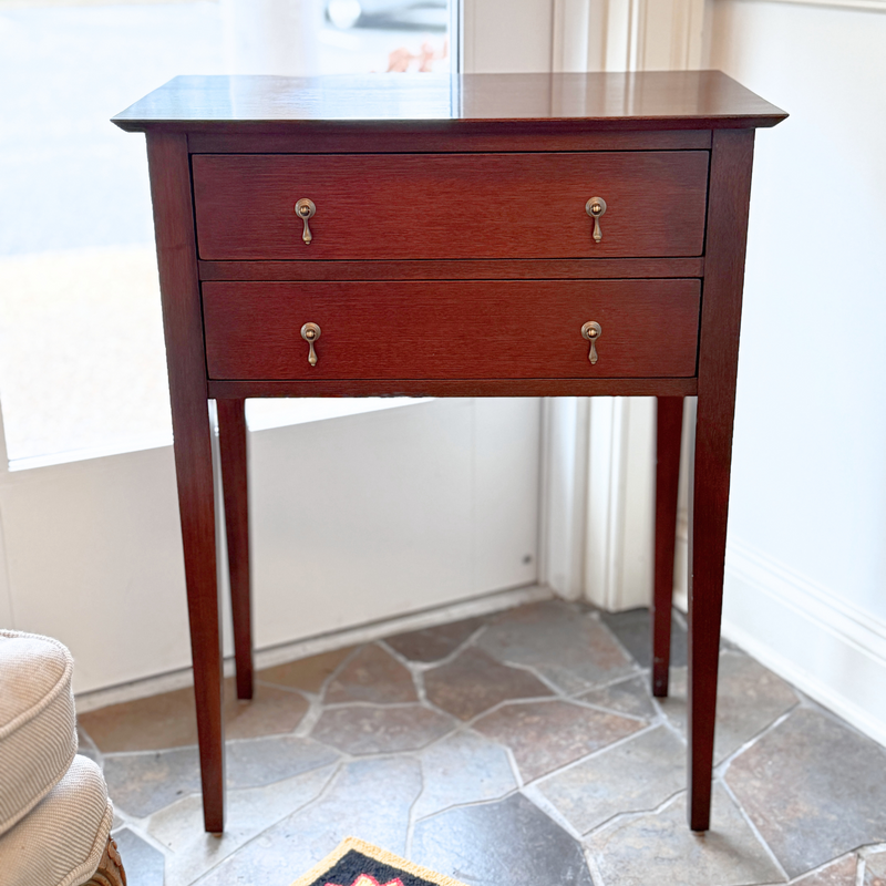 Salem Square Mahogany Federal Two Drawer End Table