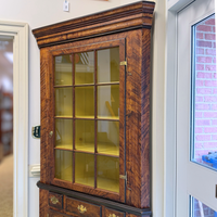 Custom Tiger Maple Finished 2pc, 12-Panel Corner Cabinet