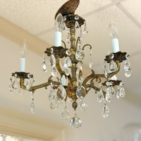 Vintage Italian 5-Light Brass Chandelier