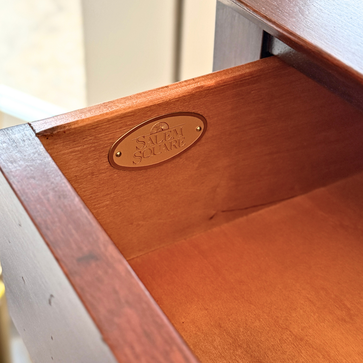 Salem Square Mahogany Federal Two Drawer End Table