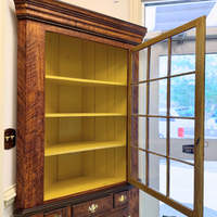 Custom Tiger Maple Finished 2pc, 12-Panel Corner Cabinet