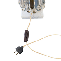 Marble, Brass, & Crystal Prism Electrified Oil Lamp, ca. 1840