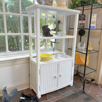 White Wicker Bookcases (Pair)