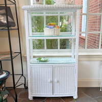 White Wicker Bookcases (Pair)