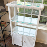 White Wicker Bookcases (Pair)