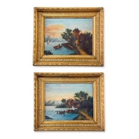 Oil on Canvas River Landscapes by Brielmayer (Pair), 1894