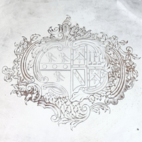 George II Old Sheffield Plate Royal Coat of Arms Tray, ca. 1750