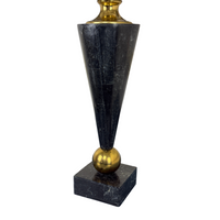 Mid Century Modern Black Marble & Brass Table Lamp