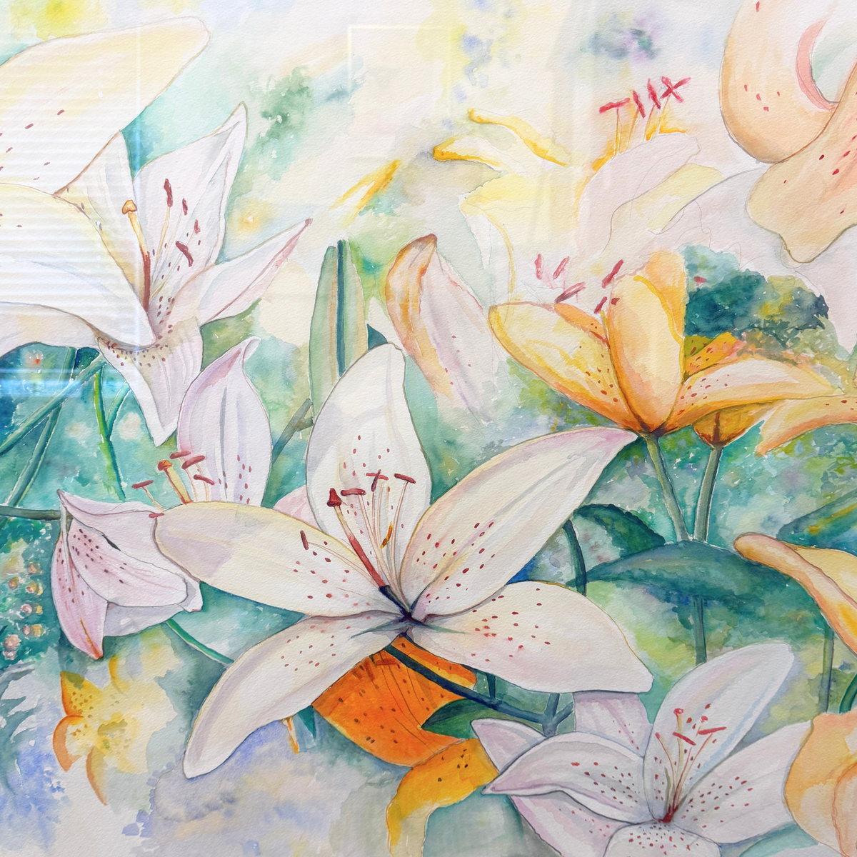 Lilies Watercolor by Dale K. Roberts, 1993