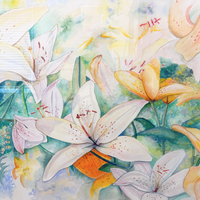Lilies Watercolor by Dale K. Roberts, 1993