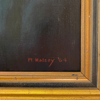 Oil Portrait on Canvas by M. Halsey, 1964