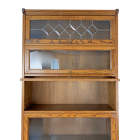 Leaded Glass Six Stack Barrister Bookcase