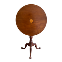 English Cherry Inlaid Tilt-Top Table