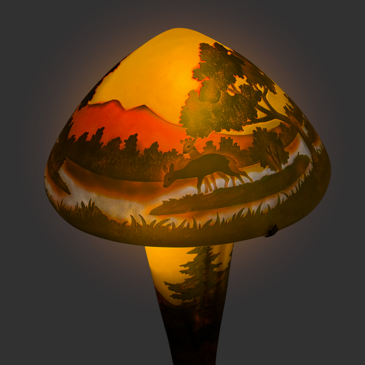 Émile Gallé Reproduction Cameo Glass Table Lamp