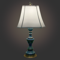 Antique Bohemian-Style Porcelain Candlestick Lamp