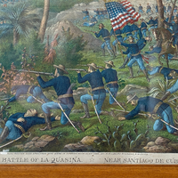 Spanish-American War Framed Antique Chromolithograph