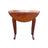 T.L. Teheran Queen Anne Tiger Maple Drop Side End Table