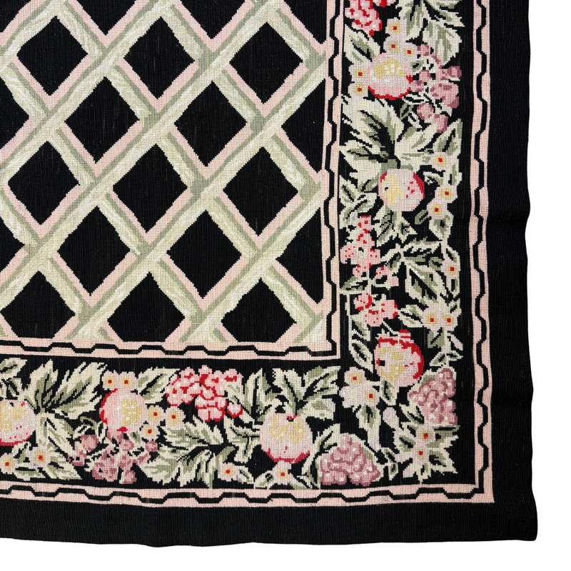 Trellis Needlepoint Handmade Rug 9 x 12