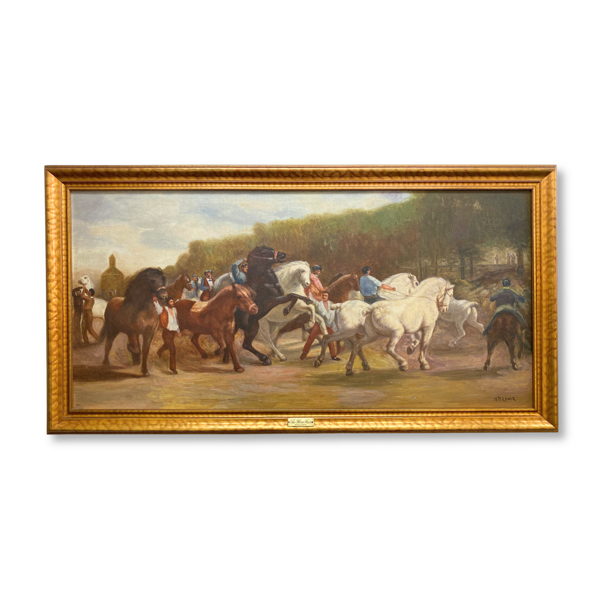 "The Horse Fair" Reproduction Oil on Canvas by Hubert R. Lewis