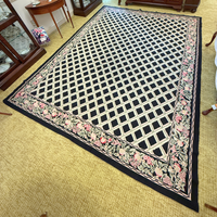 Trellis Needlepoint Handmade Rug 9 x 12