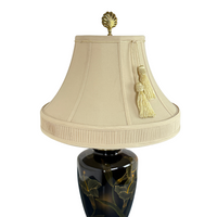 Contemporary Black & Gold Asiatic Lily Table Lamp