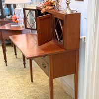 Vintage Mahogany Flip-Top Petite Butler's Secretary
