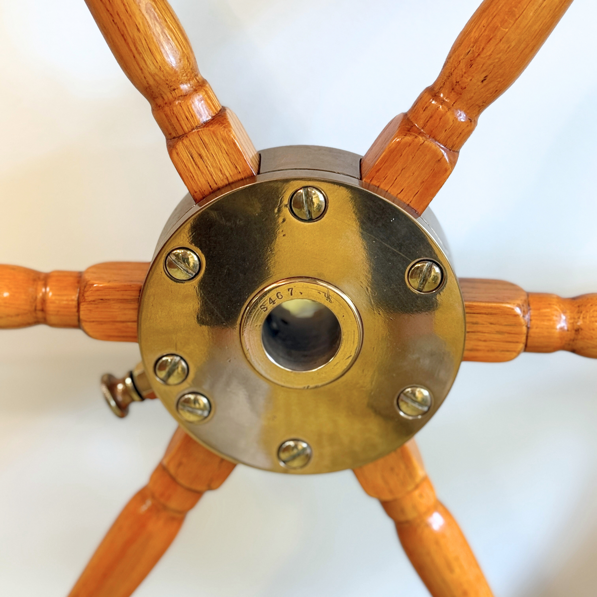 Vintage Authentic 42” Teak Ship’s Helm Wheel