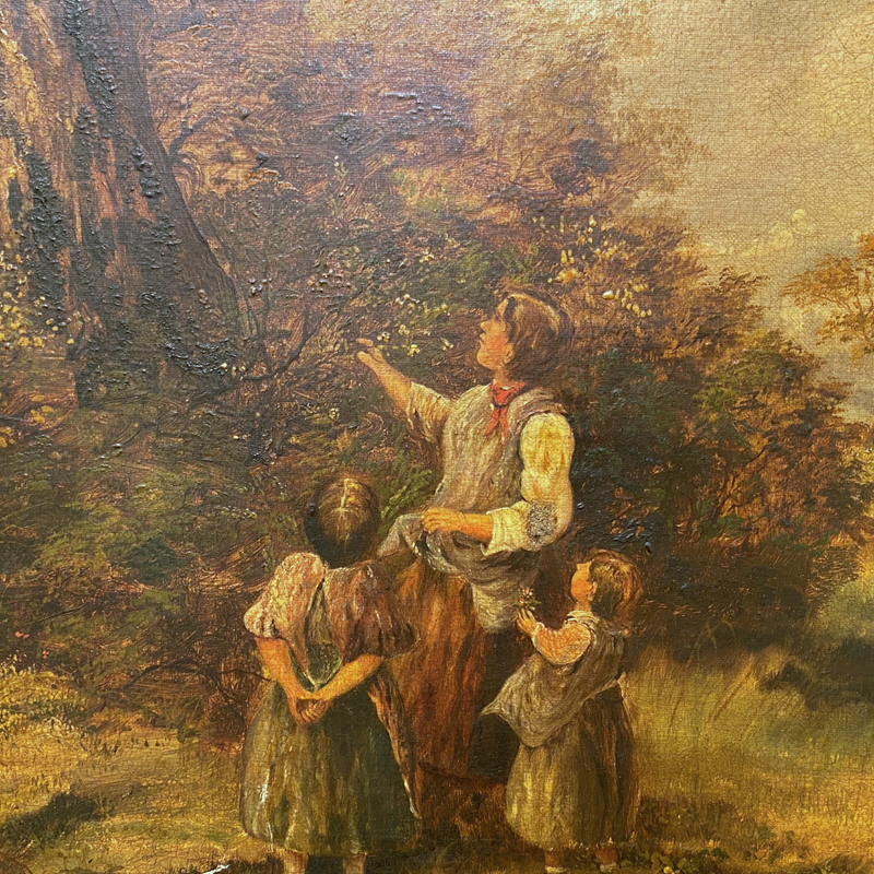 "The Nut Gatherers" Oil on Canvas by J.E. Ferguson, 1889