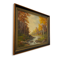 Forest Stream in Autumn Oil on Canvas by M.F. Koden, 1968