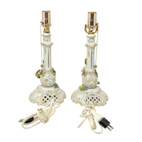 Pair of Mid-Century Dresden-Style German Boudoir Lamps