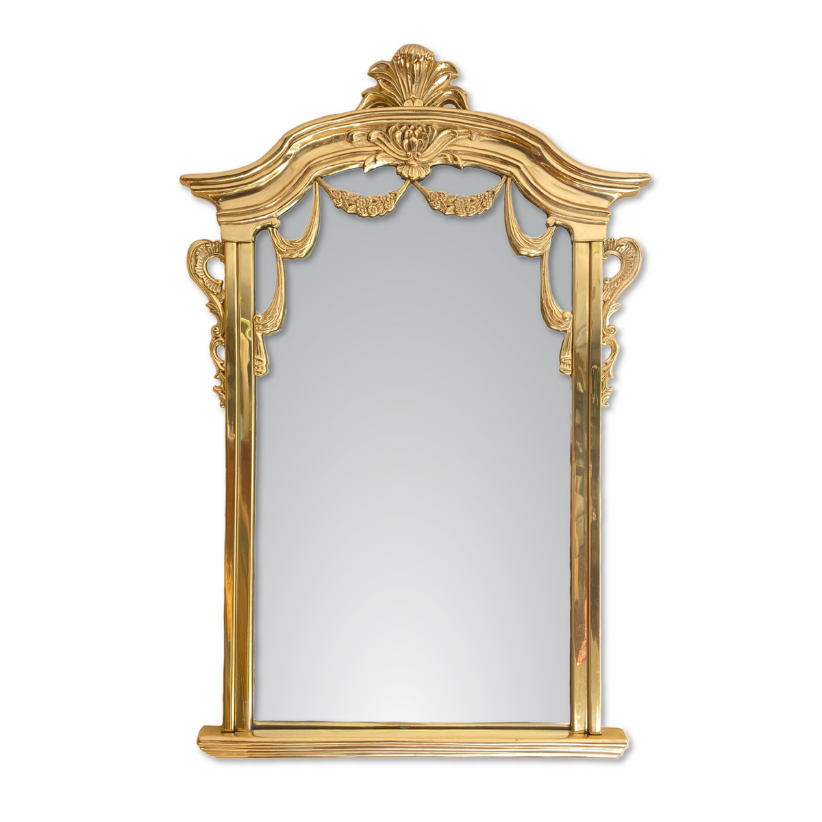 Regency Brass Swag Wall Mirror