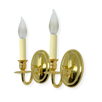 Virginia Metalcrafters Electrified Brass Oval Wall Sconces (Pair)