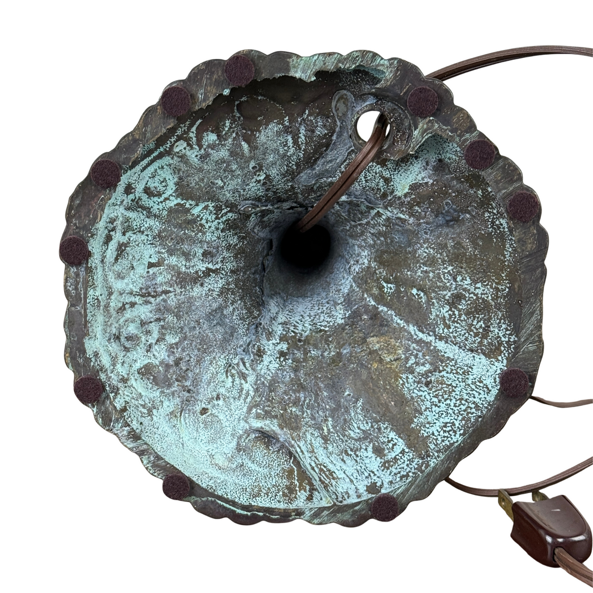 Antique Reverse Painted Water Landscape Lamp