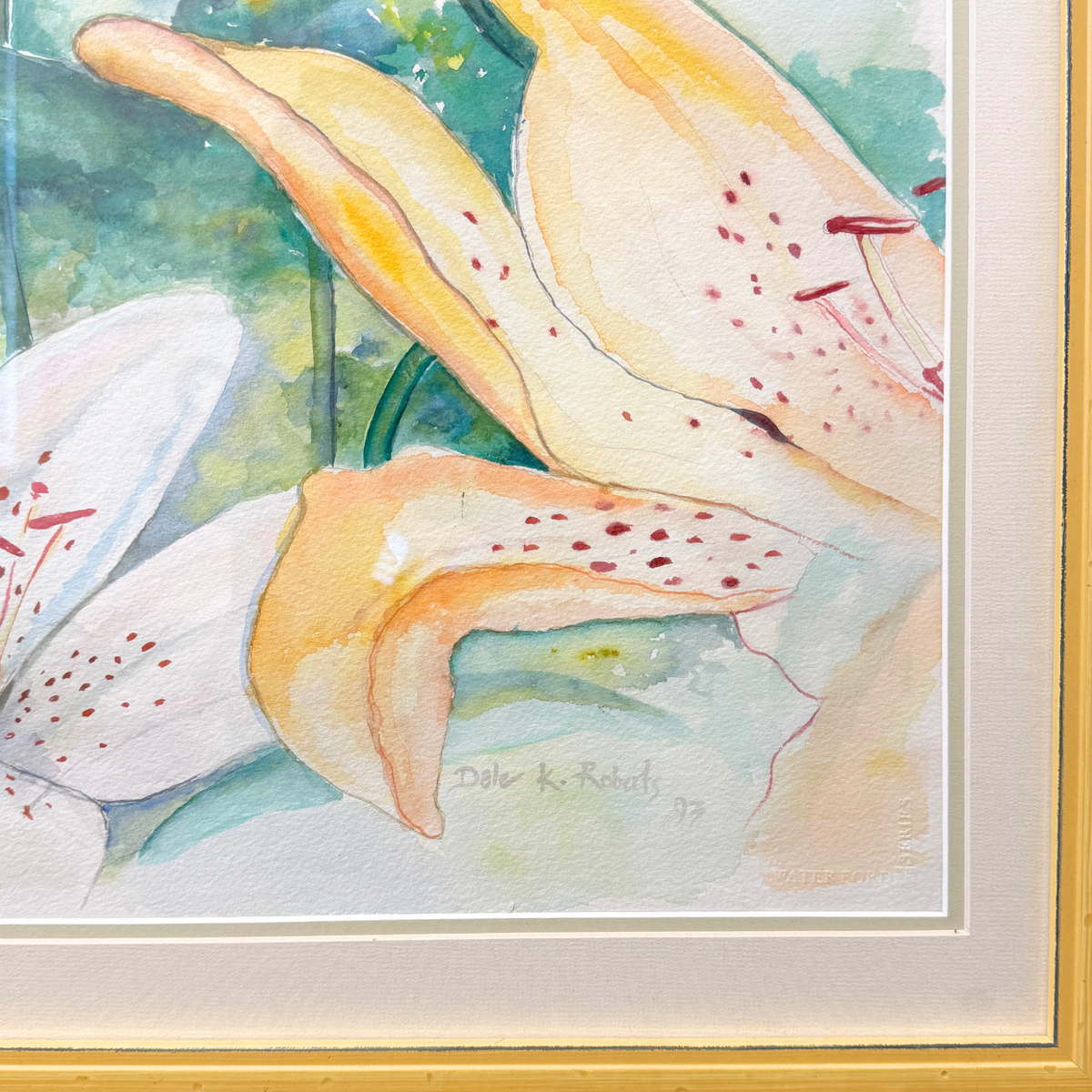 Lilies Watercolor by Dale K. Roberts, 1993