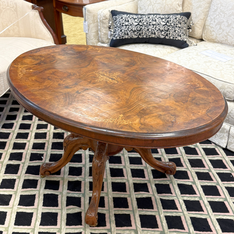 Antique Italian Marquetry Inlaid Coffee Table