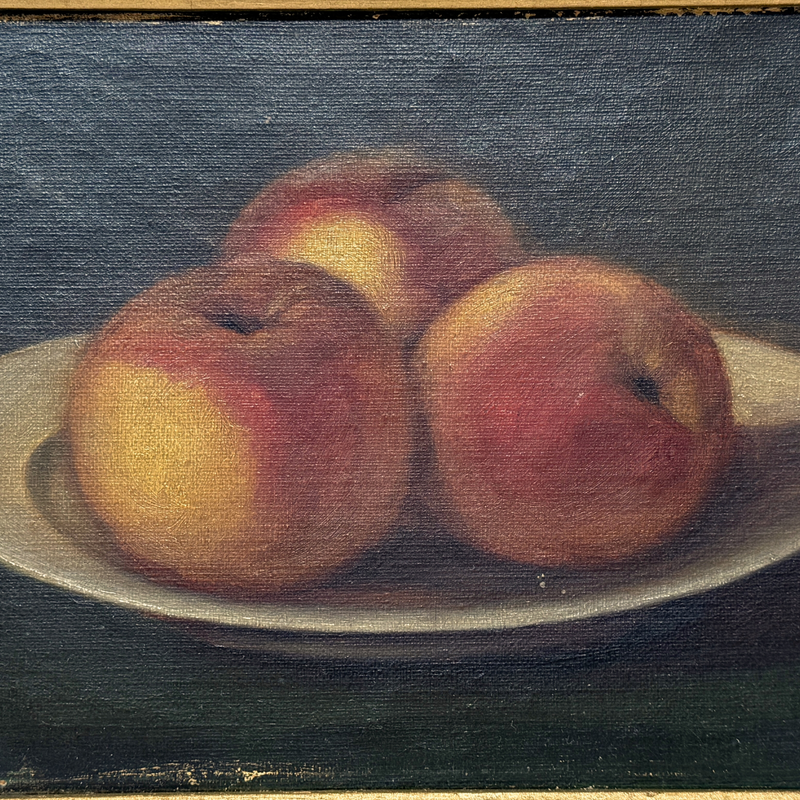 Peaches Still Life Oil on Canvas, ca. 1850