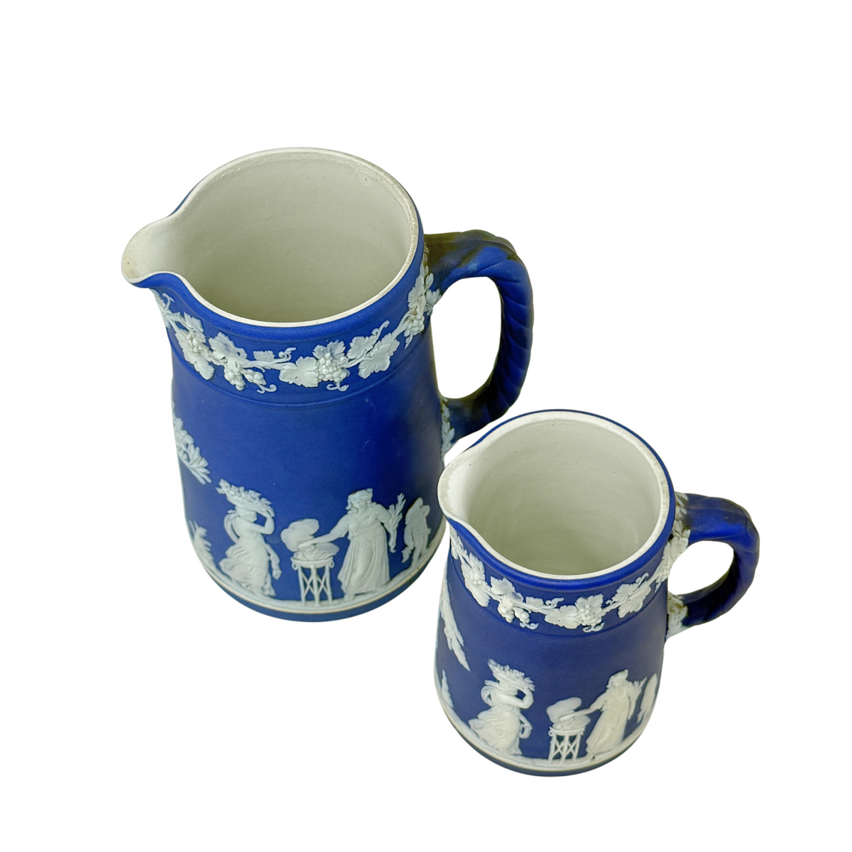 Wedgwood Jasperware Dark Blue Trojan 2pc Pitcher Set