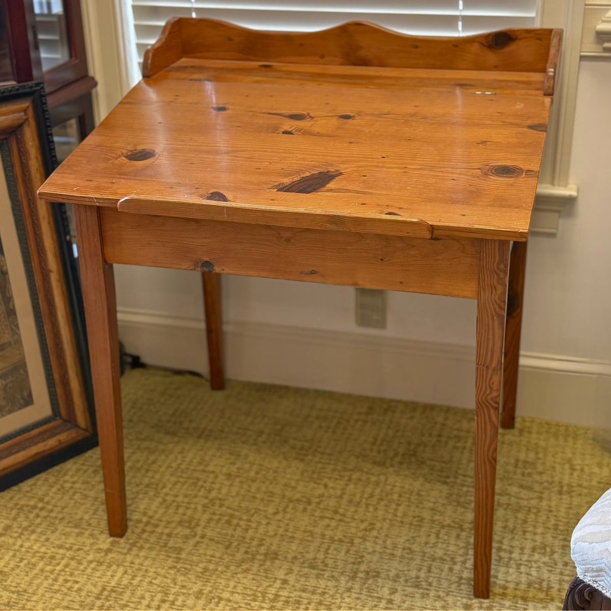 Vintage Solid Heart Pine Slant Top Desk