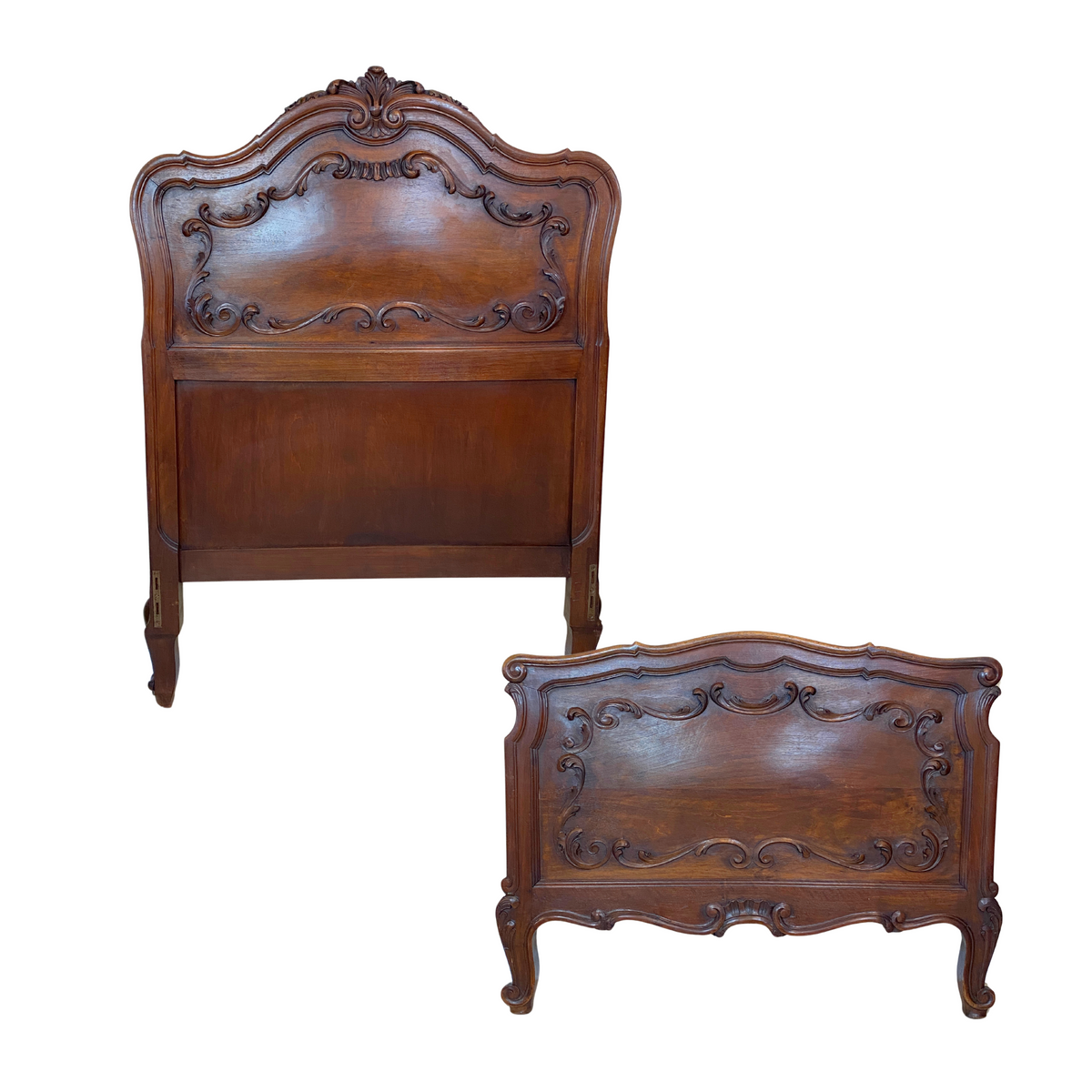 Antique French Walnut 5pc King/Twin Bedroom Set