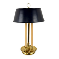 Mid-Century Bouillotte Style Table Lamp w/ Metal Shade