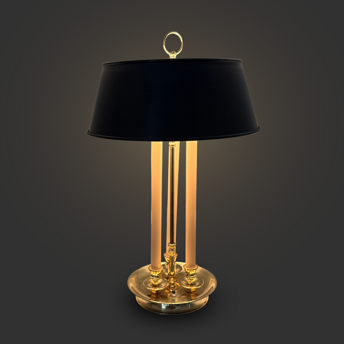 Mid-Century Bouillotte Style Table Lamp w/ Metal Shade