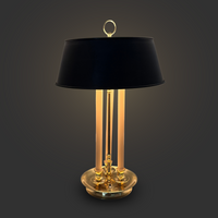 Mid-Century Bouillotte Style Table Lamp w/ Metal Shade