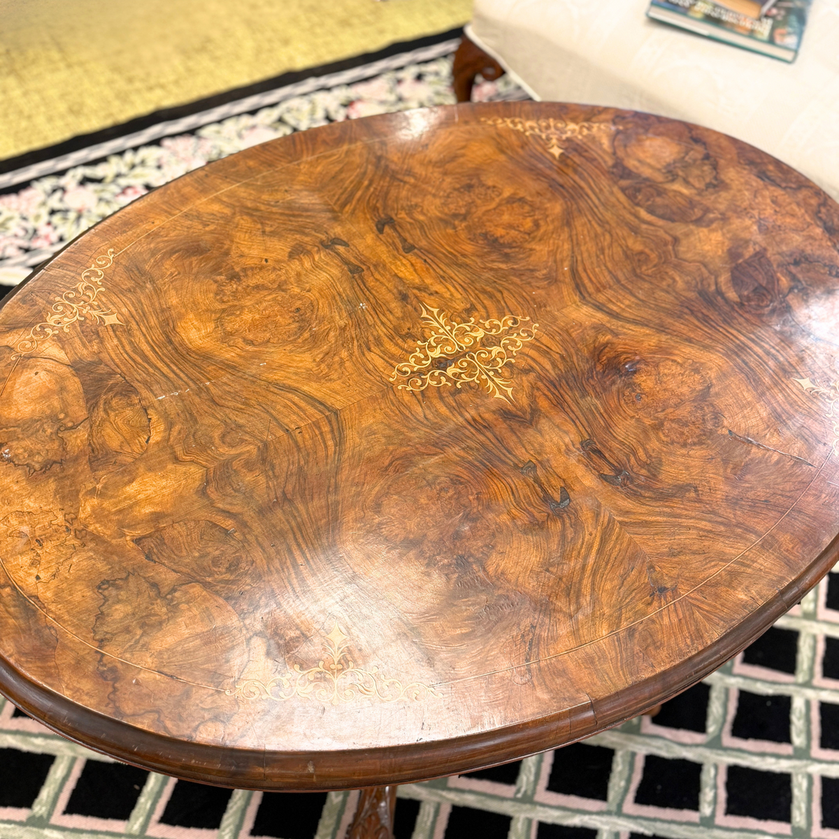 Antique Italian Marquetry Inlaid Coffee Table
