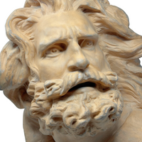 Terra-Cotta Reproduction Sculpture "Bust of the Old Warrior" by François Rude