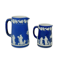 Wedgwood Jasperware Dark Blue Trojan 2pc Pitcher Set